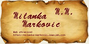 Milanka Marković vizit kartica